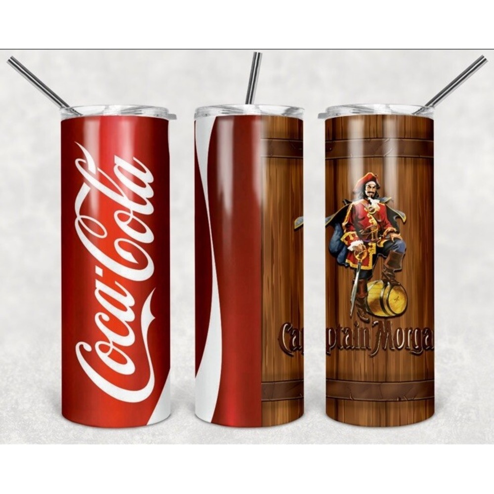Captain‎ Morgan and Coke 20oz Tumbler ( NEW IN BOX ) With Straw